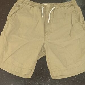 H&M Khaki Elastic Waist Drawstring Shorts